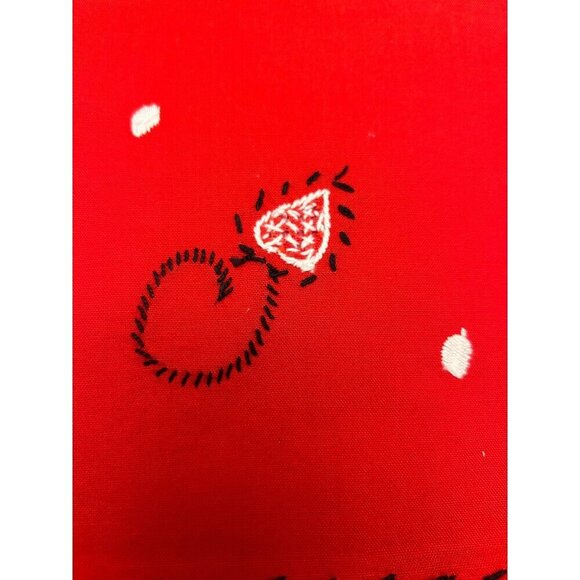 Set Of 6 Vintage Red Embroidered Cloth Napkins 15"x15" Cotton & Linen - Picture 2 of 6